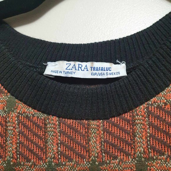 ZARA Orange Jaquard Mini Dress - S - Picture 5 of 6